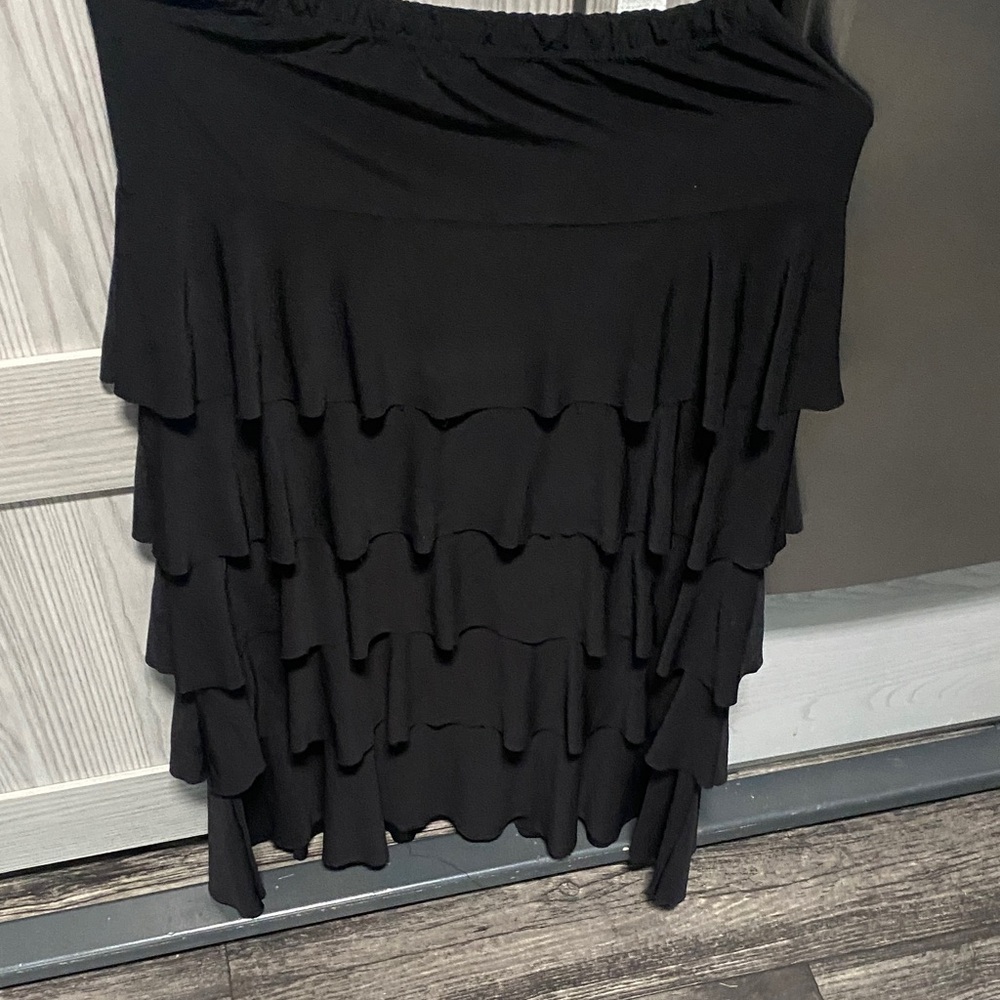 Elegant Black Tiered Skirt